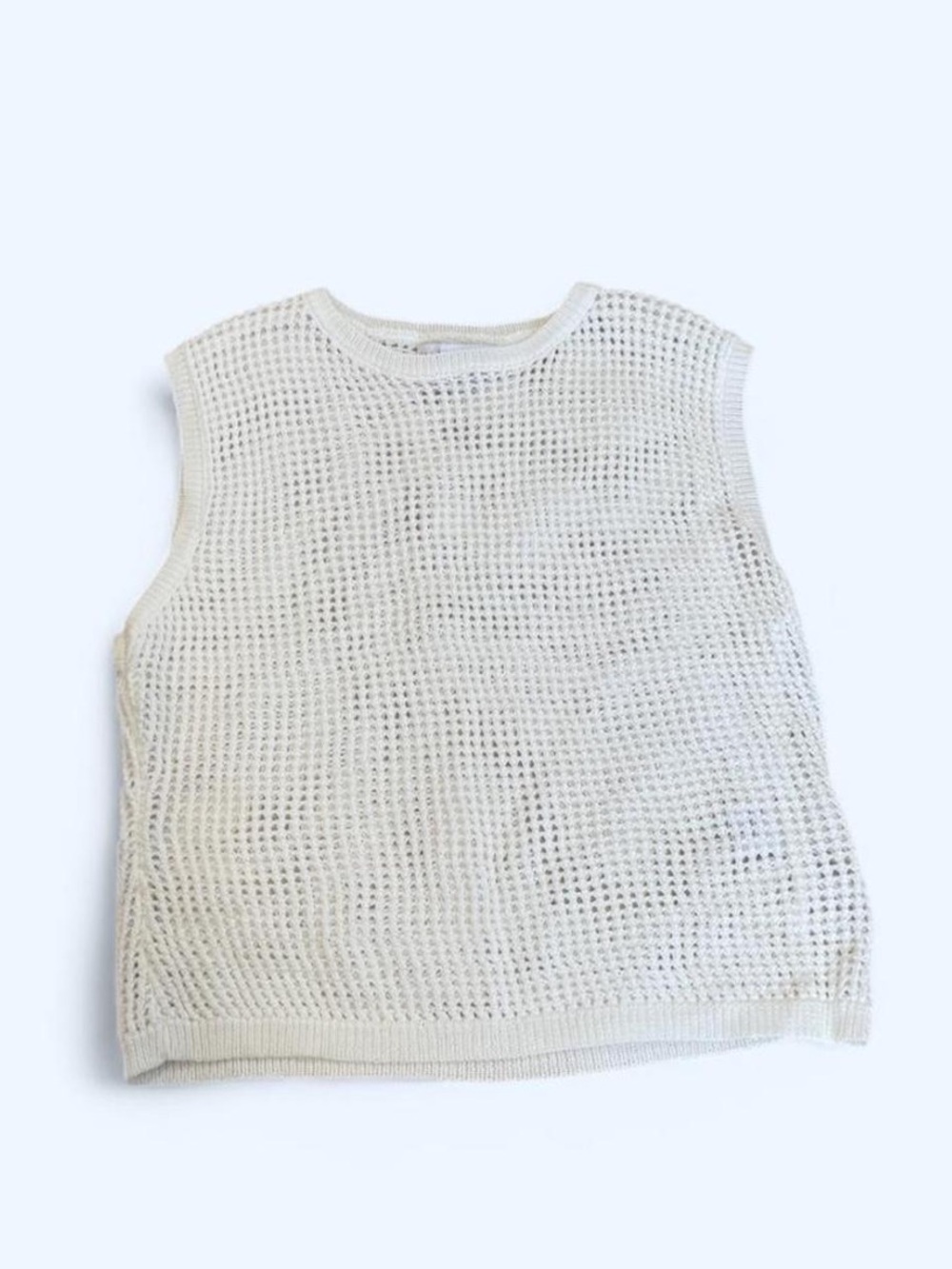 MIOU MUSE white fishnet cropped tank - medium